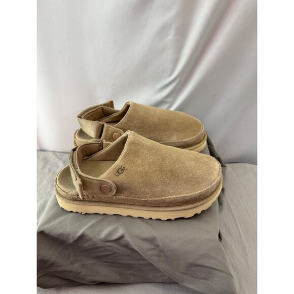 UGG Beige Goldenrod Suede Slip-On Adjustable Strap Clog Womens Shoes Size 7 - Picture 4 of 15